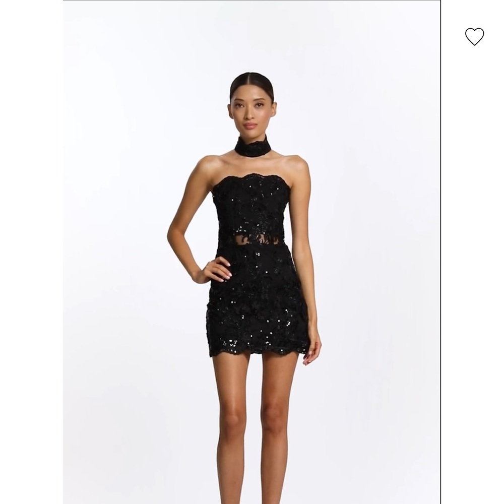 Alice + Olivia Black Strapless Mini Dress